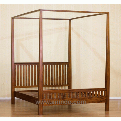 Four Poster Slat Bed