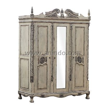 3 Doors Mirrored Armoire