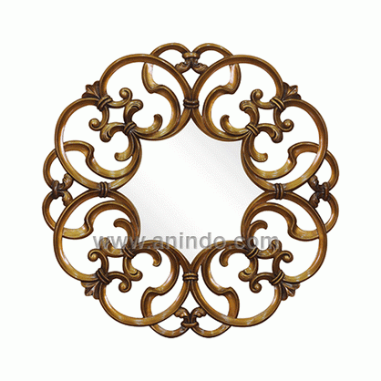 Round Carved Mirror