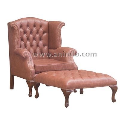 Wing Chair with Stool