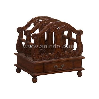 Carved Magazine Rack Carved