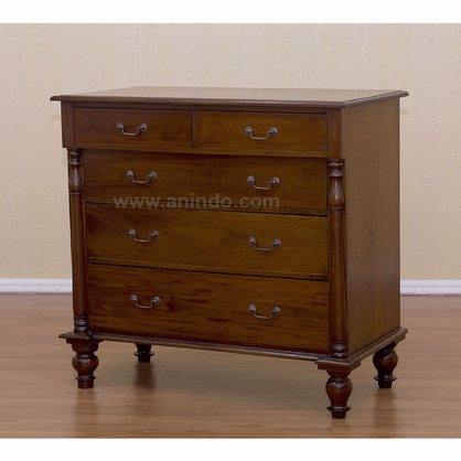 Chest 5 Drawers Mahogany