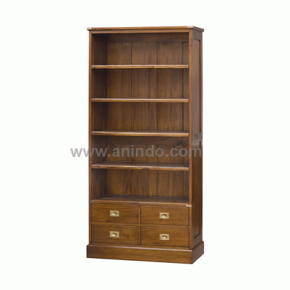 Medium Open Bookcase 4 Drawers