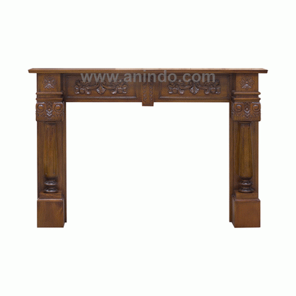 Flowers Carved Fireplace